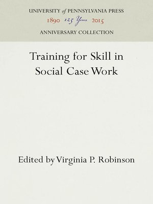 cover image of Training for Skill in Social Case Work